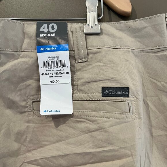 NWT Men's Columbia Brentyn Trail Khaki Cargo Short, Size 40" - Picture 5 of 8